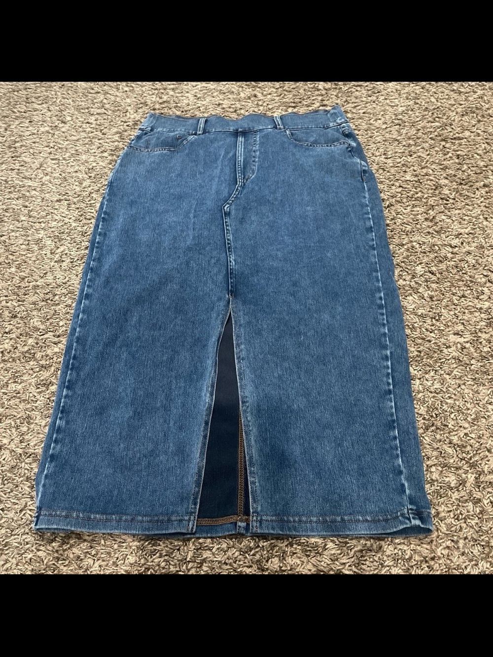 halara flex denim pencil style skirt with slit large